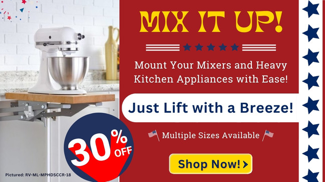 Rev-a-Shelf ML-MPHDSCCR-18 Heavy Duty Mixer Appliance Lift Cabinet